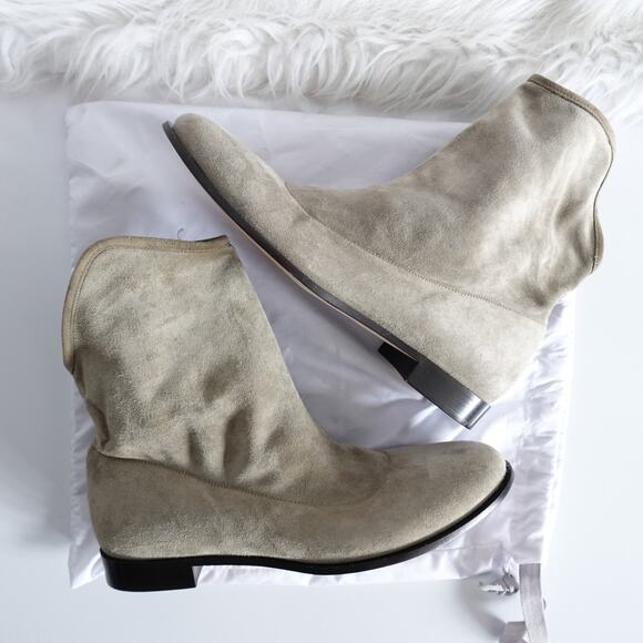 Jimmy Choo Suede Mid Calf Cowboy Boots - Picture 2 of 16